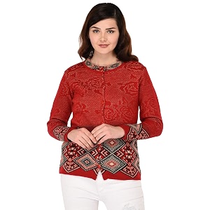 ewools women39s winter wear round neck multicolor woolen cardigan