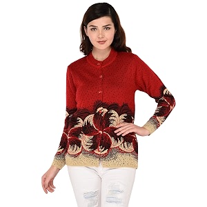 ewools women39s winter wear round neck multicolor woolen cardigan