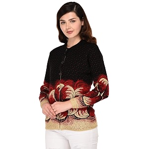 ewools women39s winter wear round neck multicolor woolen cardigan