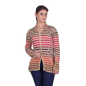 ewools women39s winter wear round neck multicolor woolen cardigan