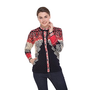 ewools women39s winter wear round neck multicolor woolen cardigan