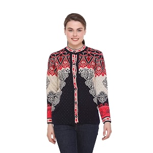 ewools women39s winter wear round neck multicolor woolen cardigan