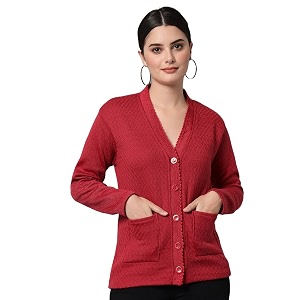 ewools women39s winterwear woolen solid sweater with pockets cardigans with pockets