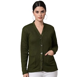 ewools women39s winterwear woolen solid sweater with pockets cardigans with pockets