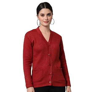 ewools women39s winterwear woolen solid sweater with pockets cardigans with pockets