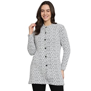 eWools Womens Winterwear Woolen Long Coat Sweater
