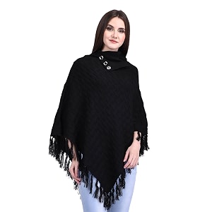 ewools women solid cape poncho coat
