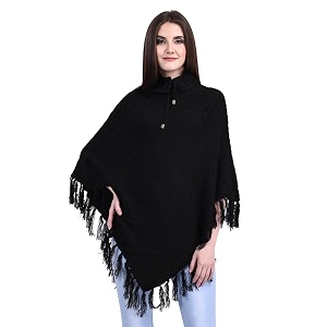ewools women solid cape poncho coat