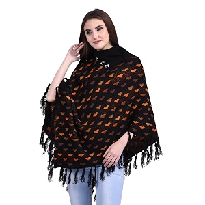 ewools women solid cape poncho coat