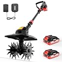 EWORK 20V Cordless Tiller Cultivator, Electric Hand Tiller for Gardening
