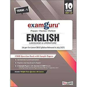 examguru english language amp literature question bank with sample papers term 1 and term 2 as per the latest cbse syllabus released in july 2021 class 10