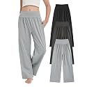 EXARUS 3 Pack Girls Wide Leg Pants Baggy/Tapered Loose Casual School