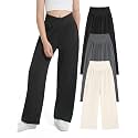 EXARUS 3 Pack Girls Wide Leg Pants Baggy/Tapered Loose Casual School