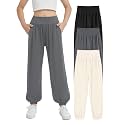 EXARUS 3 Pack Girls Wide Leg Pants Baggy/Tapered Loose Casual School