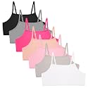 EXARUS 5/7 Pack Girls Padded/Unpadded Cami Tank Tops Teen Cropped Fitted
