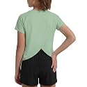EXARUS Girls Athletic Shirts Quick Dry Workout Split Back Crop Tops 6-14Y