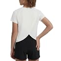 EXARUS Girls Athletic Shirts Quick Dry Workout Split Back Crop Tops 6-14Y