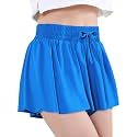 EXARUS Girls Butterfly Shorts Athletic Flowy Cheer Dance Skorts Teen