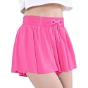EXARUS Girls Butterfly Shorts Athletic Flowy Cheer Dance Skorts Teen
