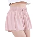 EXARUS Girls Butterfly Shorts Athletic Flowy Cheer Dance Skorts Teen