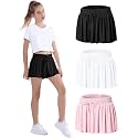 EXARUS Girls Flowy Butterfly Shorts Athletic 2 in 1 Running Skirt Shorts Preppy Cheer Gymnastics Kids Clothes 6-14Y