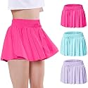 EXARUS Girls Flowy Butterfly Shorts Athletic 2 in 1 Running Skirt Shorts Preppy Cheer Gymnastics Kids Clothes 6-14Y