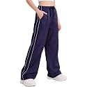 EXARUS Girls Parachute Pants Cargo Hip Hop Wide Leg Baggy Y2K Teen