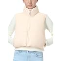 EXARUS Girls Puffer Vest Cropped Puffy Teen Water Resistant 6-14Y
