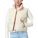 EXARUS Girls Puffer Vest Cropped Puffy Teen Water Resistant 6-14Y