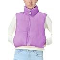 EXARUS Girls Puffer Vest Cropped Puffy Teen Water Resistant 6-14Y
