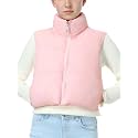 EXARUS Girls Puffer Vest Cropped Puffy Teen Water Resistant 6-14Y