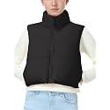 EXARUS Girls Puffer Vest Cropped Puffy Teen Water Resistant 6-14Y