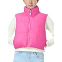 EXARUS Girls Puffer Vest Cropped Puffy Teen Water Resistant 6-14Y