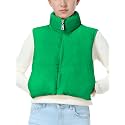 EXARUS Girls Puffer Vest Cropped Puffy Teen Water Resistant 6-14Y