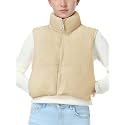 EXARUS Girls Puffer Vest Cropped Puffy Teen Water Resistant 6-14Y