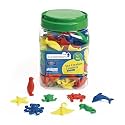 Excellerations Math Manipulatives Set of 128 Sea Creature Counters 1-1/2 inches -2 inches, STEM Educational Toys for Mathematics, Preschool