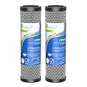 EXCELPURE 1 Micron 10" x 2.5" Whole House CTO Carbon Water Filter, 2PACK