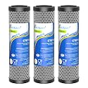 EXCELPURE 1 Micron 10" x 2.5" Whole House CTO Carbon Water Filter, 3PACK