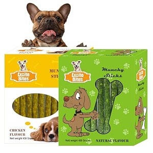 excite bites combo offer-chicken munchy sticks amp natural munchy sticks for all life stages-dog chew sticks450 g pack of 2