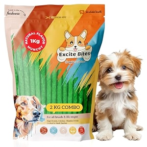 excite bites combo offer natural flavor munchy sticks for dogs  protein chew sticks for dogs  essentials dog treats for adult amp puppies  dental sticks for dogs  dog chew stick 1 kg pack of 2