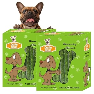 excite bites combo offer natural flavor munchy sticks for dogs  protein chew sticks for dog  essentials dog treats for adult amp puppies  dental sticks for dogs  chew stick 450g pack of 2