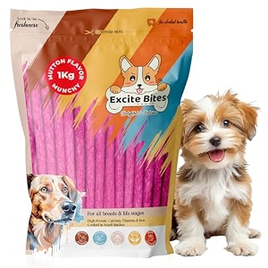 excite bites mutton flavor munchy sticks  nutritional dog treats for adult dog  protein chew sticks for dogs  dental sticks for dogs  dog treat  long-lasting chews  dog treats 1kg100 pieces