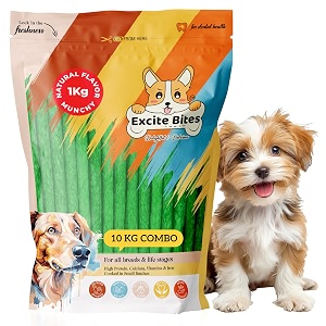 excite bites combo offer natural flavor munchy sticks for dogs  protein chew sticks for dogs  essentials dog treats for adult amp puppies  dental sticks for dogs  dog chew stick pack of 10