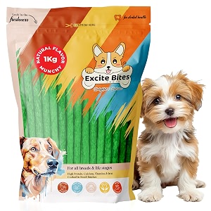 excite bites natural flavor munchy sticks - 1 kg 100 pieces dog chews