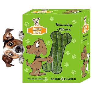 excite bites natural flavor munchy sticks - 450 g dog chews
