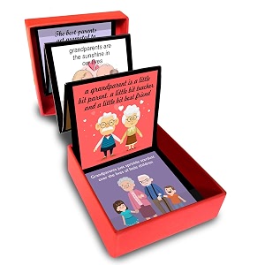 exciting lives - grandparents messages gift box - gift for father39s day anniversary birthday - gift for father dada dadi nana nani - 8 x 8 x 25 cm