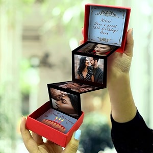 personalised photo popup gift box custom picture surprise box for birthday anniversary gift for boyfriend girlfriend husband wife memory gift box with photos