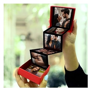 exciting lives personalised photo popup gift box custom picture surprise box for birthday anniversary gift for boyfriend girlfriend husband wife memory gift box with photos