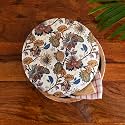 ExclusiveLane 'Floral Chronicles' Wooden Chapati Box for Kitchen with Lid (Mango Wood, 8 inch, 1140 ml) | Hot Case for Roti Casserole for Roti Hot Case Casserole Roti Box Hot Pot for Roti Kitchen