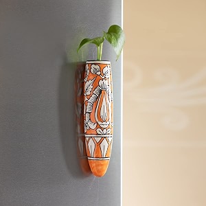exclusivelane 39mughal heaven39 ceramic handpainted magnetic planters pot for fridge refrigerator magnet planter for home amp kitchen orange amp enamel white 19 x 15 x 72 inch 1 piece